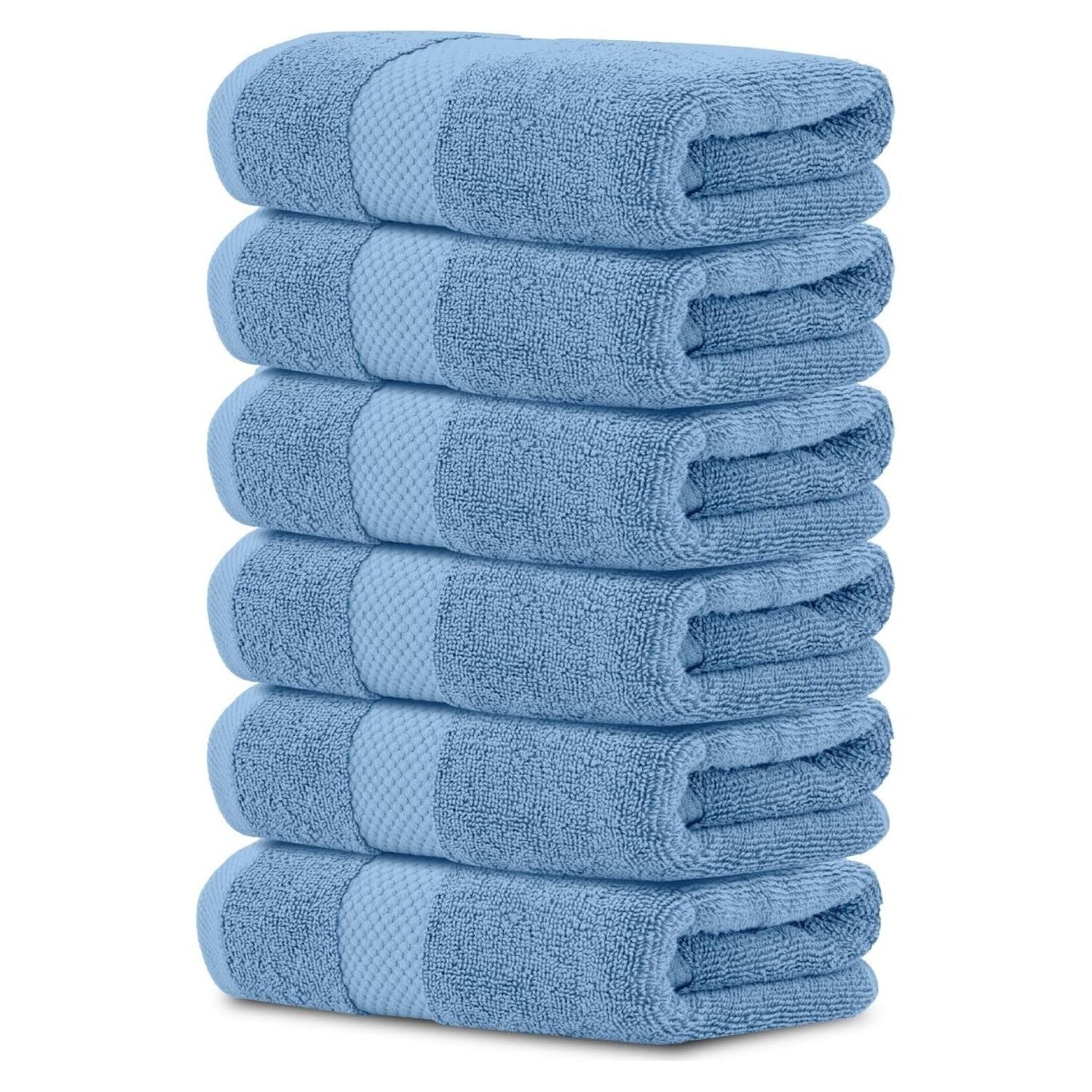 Buy now Luxury White Hand Towels - Soft 100% Turkish Cotton | Highly Absorbent Hotel spa Bathroom Towel Collection | 16x30 Inch | Set of 6 14: Light Blue at indiglob india