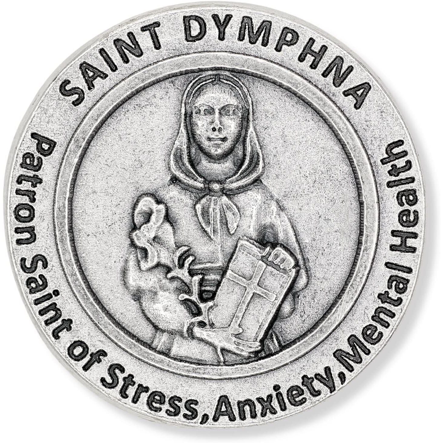Buy now St St. Saint Dymphna Pocket Token Coin 1.2 with Prayer Catholic Patron Stress Anxiety Mental Health by Gifts Catholic, Inc. Default at indiglob india