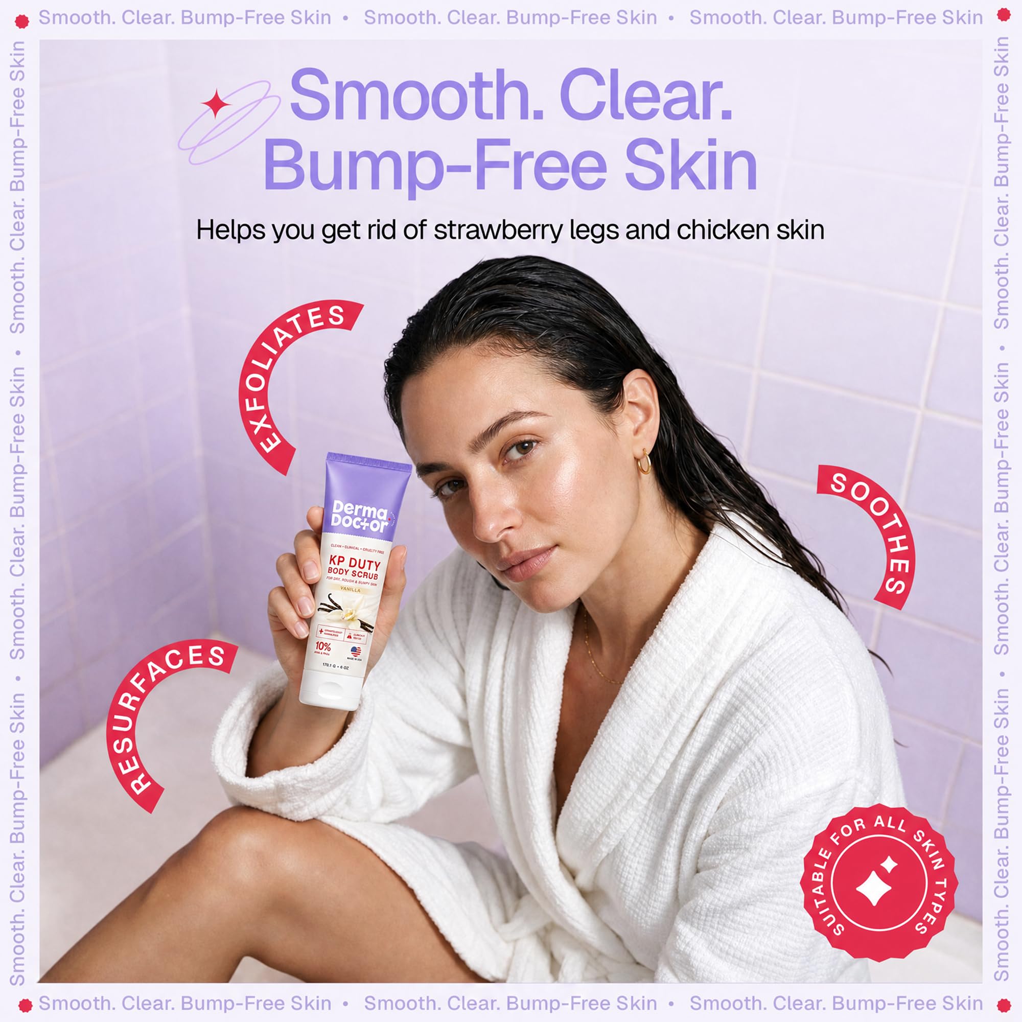 DERMAdoctor KP Bump Eraser Body Scrub, 10% AHAs + PHAs, Rough & Bumpy Skin