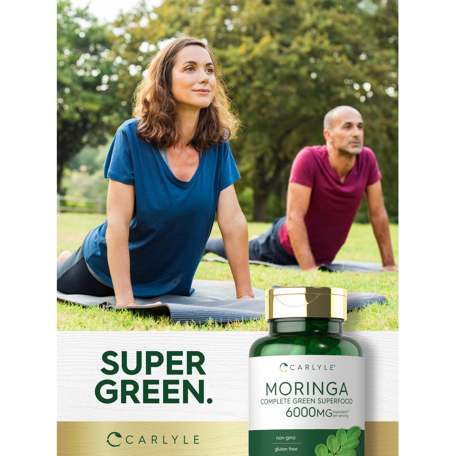 Carlyle Moringa Oleifera Supplement | 180 Capsules | Complete Green Superfood for Women and Men | From Moringa Leaf Powder | Non-GMO and Gluten Free
