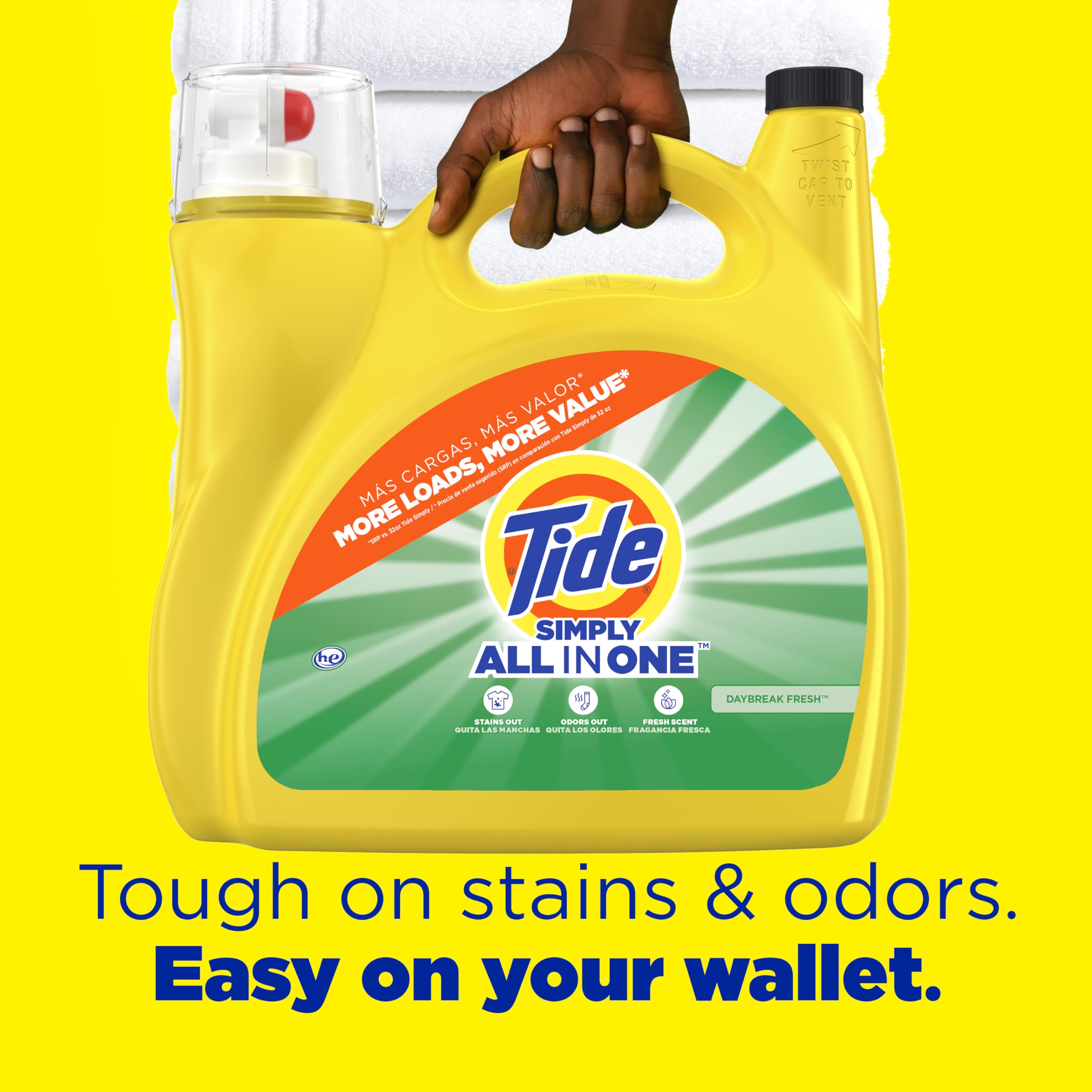 Buy now Tide Simply All-In-One Liquid Laundry Detergent, Refreshing Breeze Scent, 6 Loads, 10 fl oz at indiglob india
