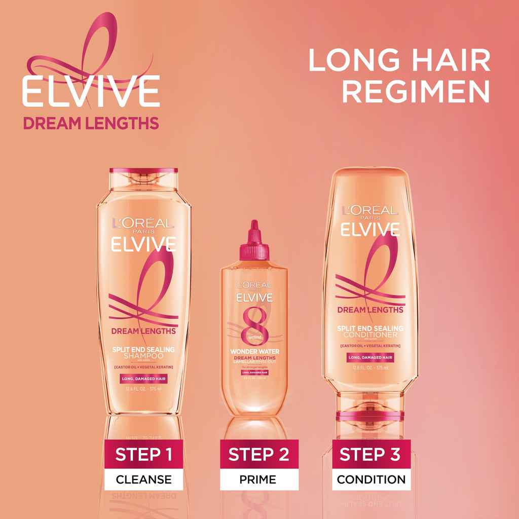 L'Oreal Paris Elvive Dream Lengths 8 Second Wonder Water Detangling Lamellar Rinse Out, 6.8 Ounce