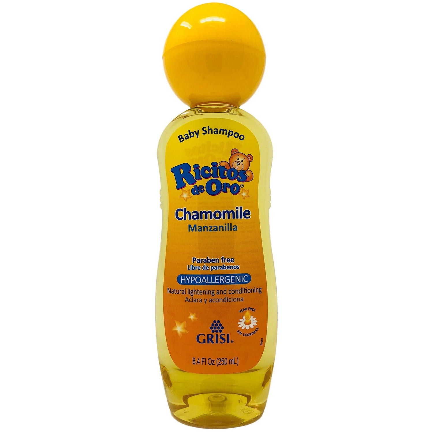 Ricitos de Oro Chamomile Baby Shampoo, Hypoallergenic Tear Free Baby Shampoo with Chamomille Extract; 8.4 Fl Oz