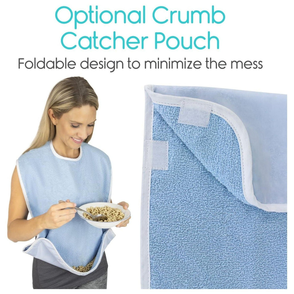 Buy now Vive Adult Bibs - Waterproof Apron Set for Men, Women for Eating with Adjustable Strap - Washable Reusable Large Terry Cloth at indiglob india
