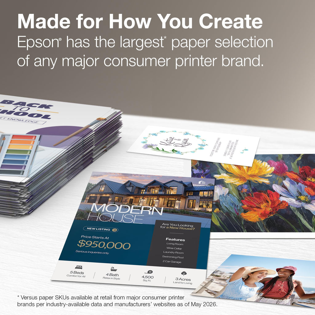 Epson Ultra Premium Presentation Paper (8.5x11 Inches, 50 Sheets) (S041341),White , matte finish