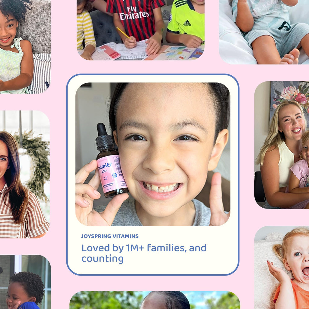 JoySpring Calmify Kids Magnesium Glycinate Drops, 30 Servings, 3+ | With L-theanine, chamomile and passion flower, supports non-drowsy calm and relaxation, sugar-free liquid, gentle daily use