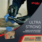 WypAll PowerClean X80 Heavy Duty Cloths, Brag Box, 152 Towels, Blue (41041)