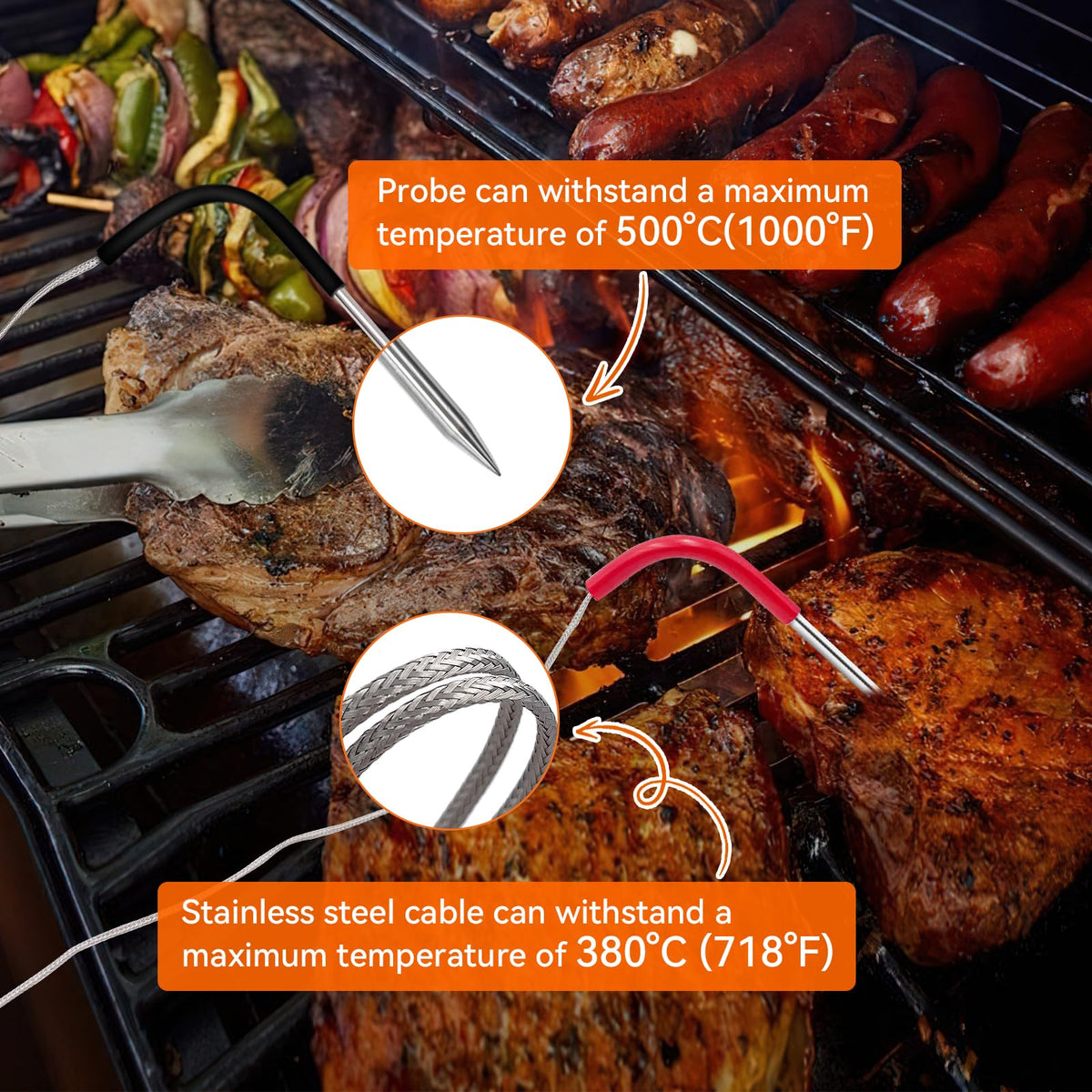 2-Pack Meat Thermometer Replacement for Pit Boss Pellet Grills and Smokers
