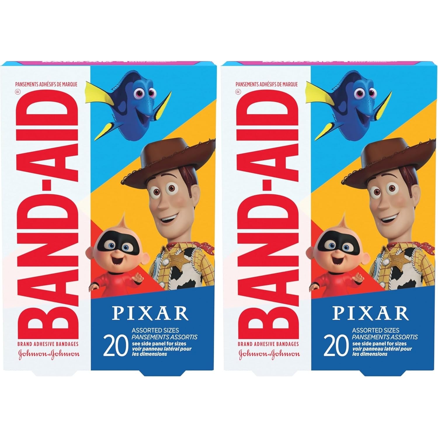 Buy now Band-Aid Brand Adhesive Bandages for Minor Cuts & Scrapes, Wound Care Bandages Featuring Marvel Avengers Characters, Fun Decorative Bandages for Kids & Toddlers, Assorted Sizes, 20 ct 20 Count (Pack of 2) Disney Pixar at indiglob india