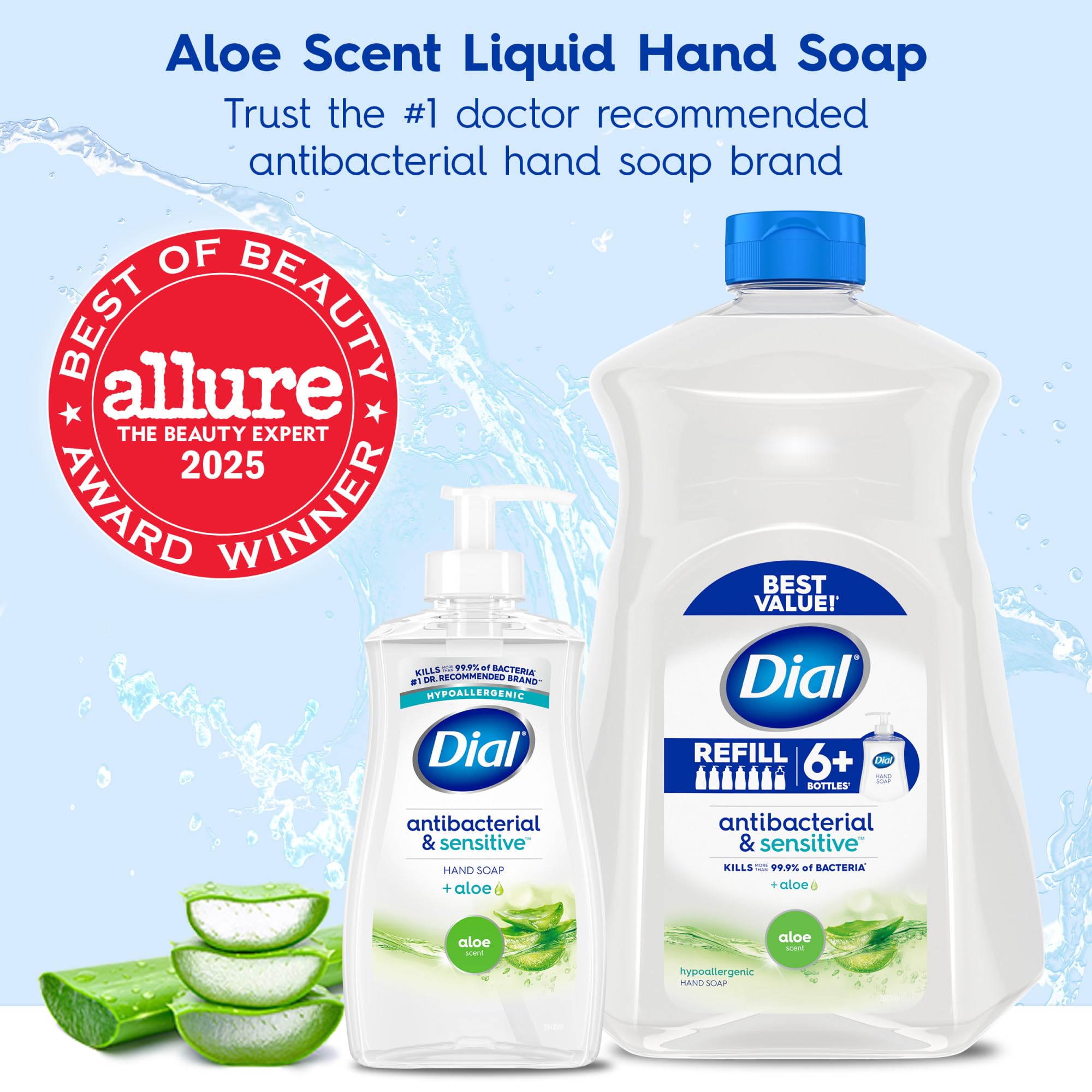 Dial Antibacterial Defense Liquid Hand Soap + Aloe, White Tea Scent, 11 Fl Oz (Pack of 4), Dermatologist-Tested Hand Wash, Gentle Formula