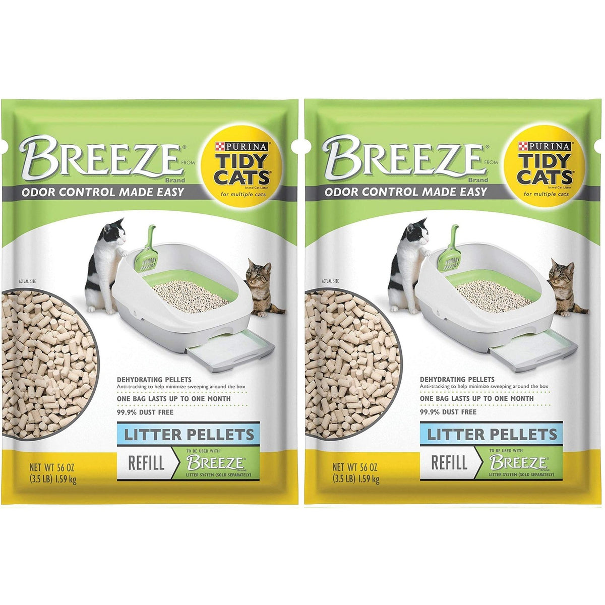 Purina Litter Tidy Cat Breeze Pellets, 3.5 lb, 2 Packs, Limited Edition