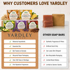Yardley London Scented Bar Soap Variety Pack - 10 Bars Bath Soap Gift Set for Women & Men: English Lavender, Oatmeal & Almond, Aloe & Avocado, Cocoa Butter, Lemon Verbena Moisturizing Soap Bars