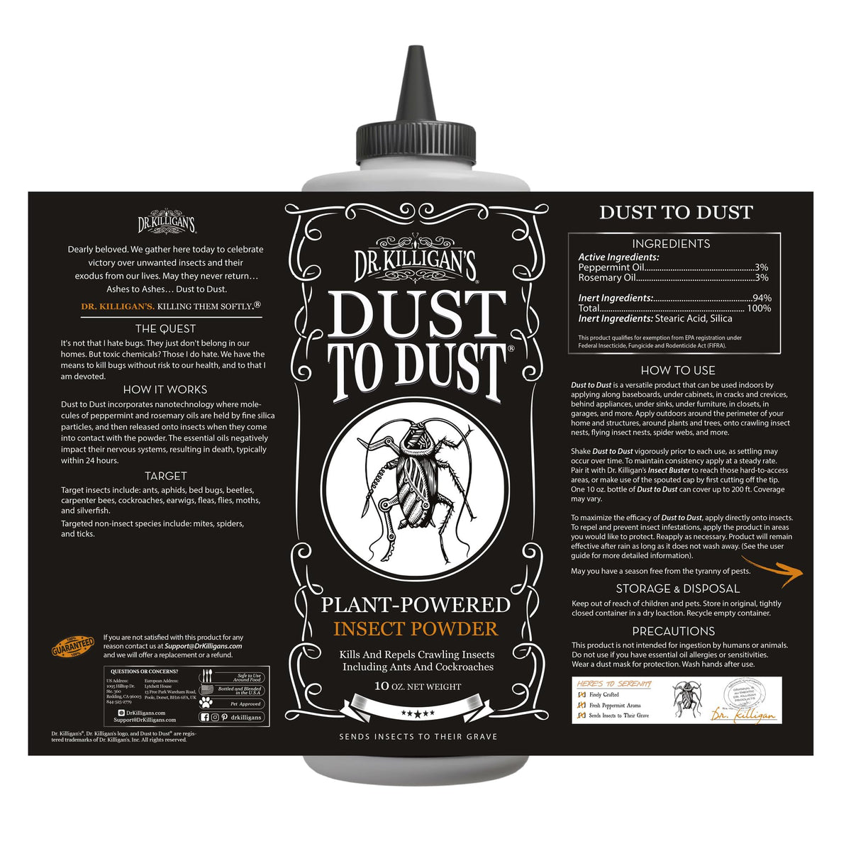 Dr. Killigan's Dust to Dust Powder Insect Killer, 10 oz