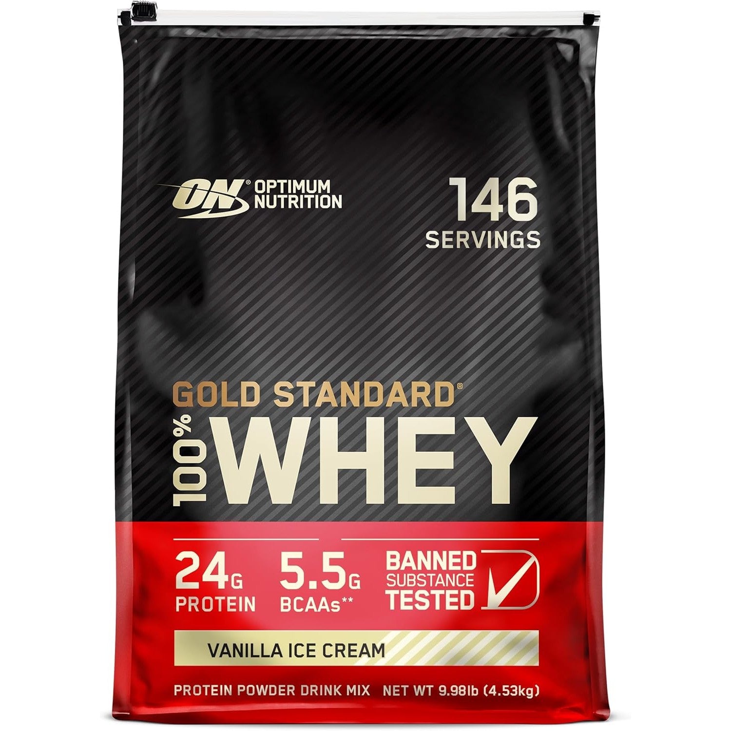 Buy now Optimum Nutrition Gold Standard 100% Whey Protein Powder, Strawberry Banana, 5 Pound (Packaging May Vary) at indiglob india