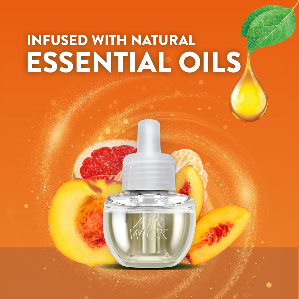 Air Wick Plug In Scented Oil Refills, Sweet Peach & Sunshine, 4ct