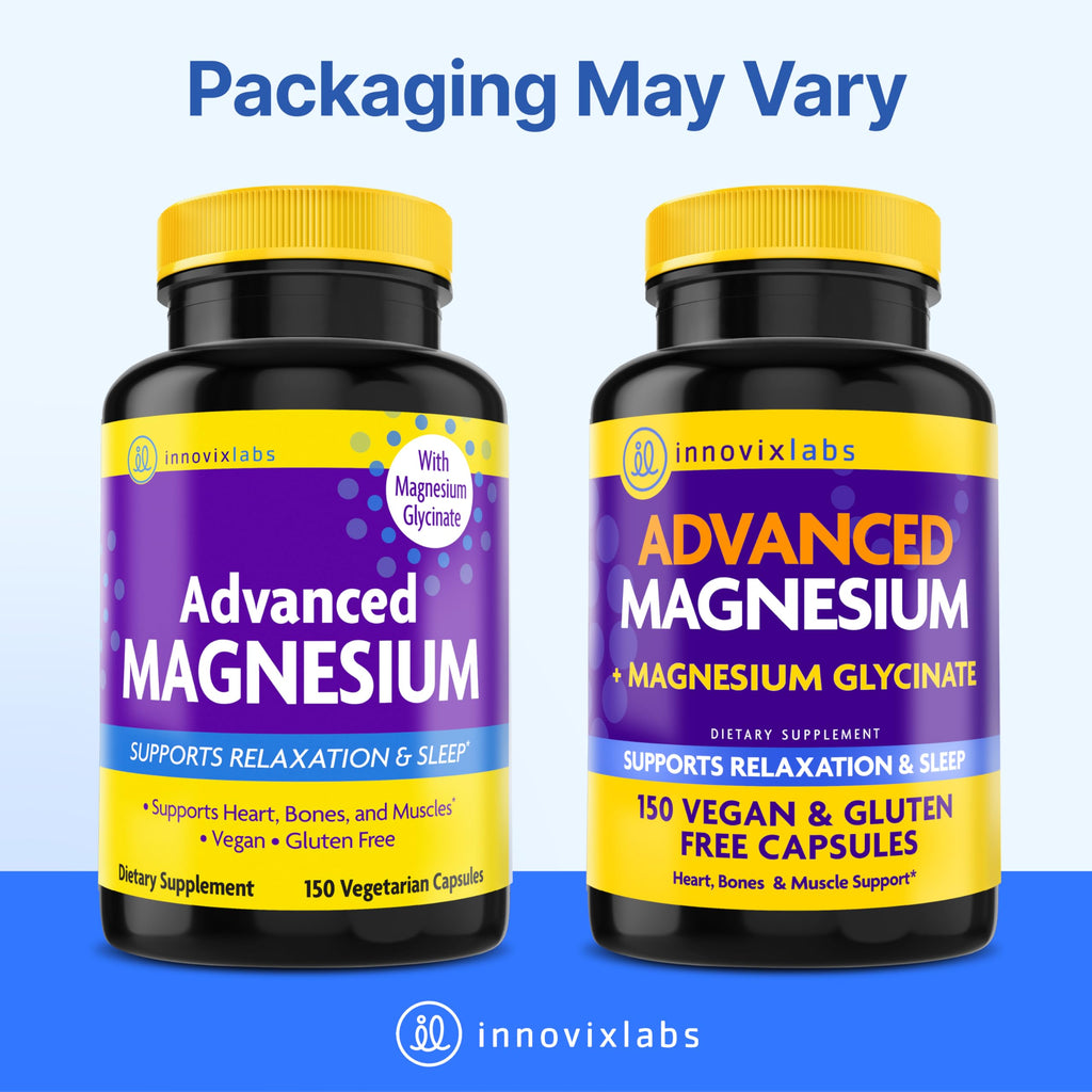 InnovixLabs Advanced 2-in-1 Magnesium Glycinate & Magnesium Malate 210mg Capsules, High Absorption Chelated Magnesium Supplement, Supports Relaxation Sleep Muscle & Bone Health, Vegan, 150-Day Supply