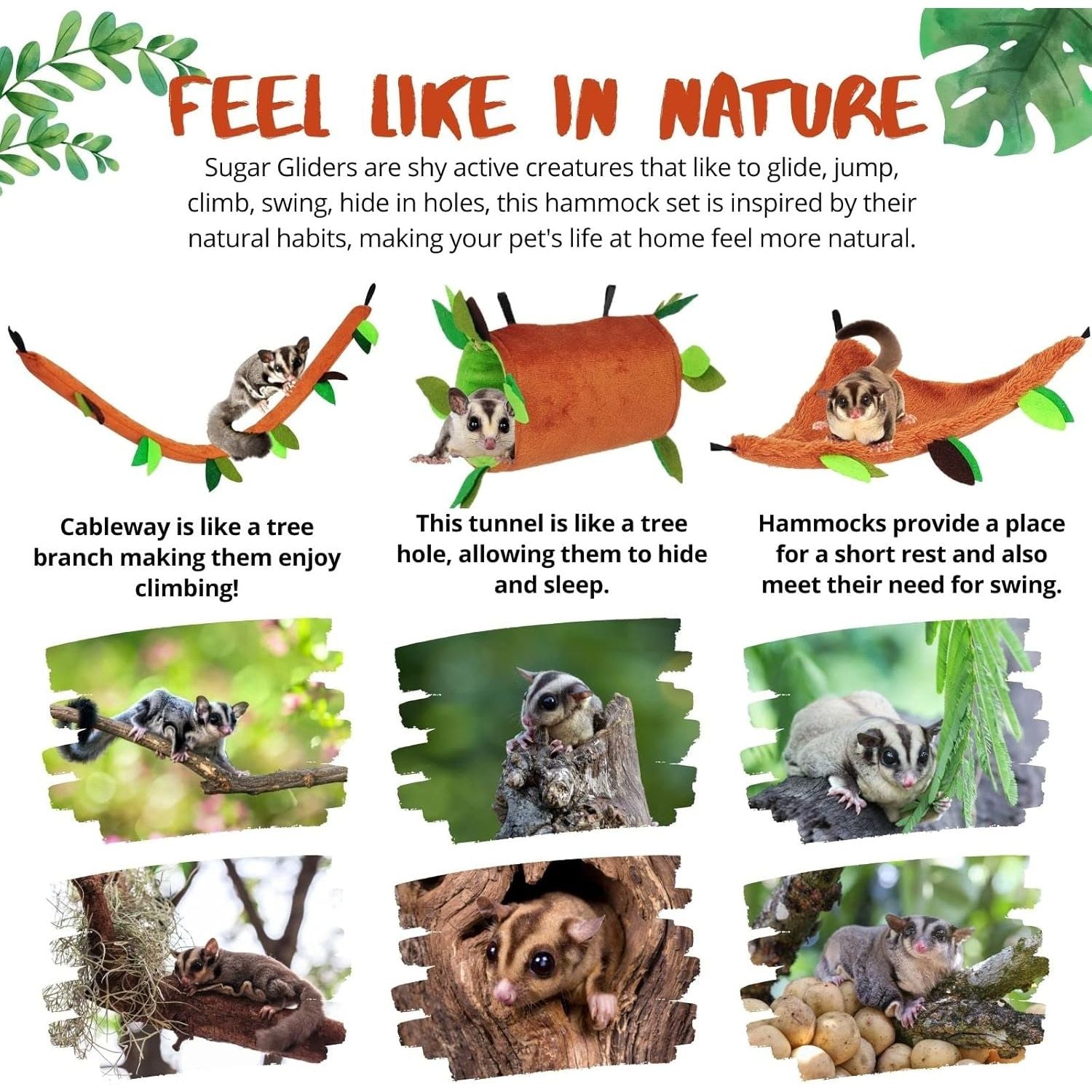 Buy now 5Pcs Sugar Glider Supplies Cage Accessories Hammock Set Hanging Bed Hideout for Small Animal Pets Hamster Guinea Pig Squirrel Gerbils at indiglob india