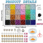 Buy now AIFNIY 570PCS Glass Beads for Jewelry Making 8mm Turquoise 24 Colors Crystal Beads Bracelet Making Kit Loose Round Gemstone Stone Spacer Chakra Energy Healing Beads Bulk DIY Crafts (Kit A) at indiglob india