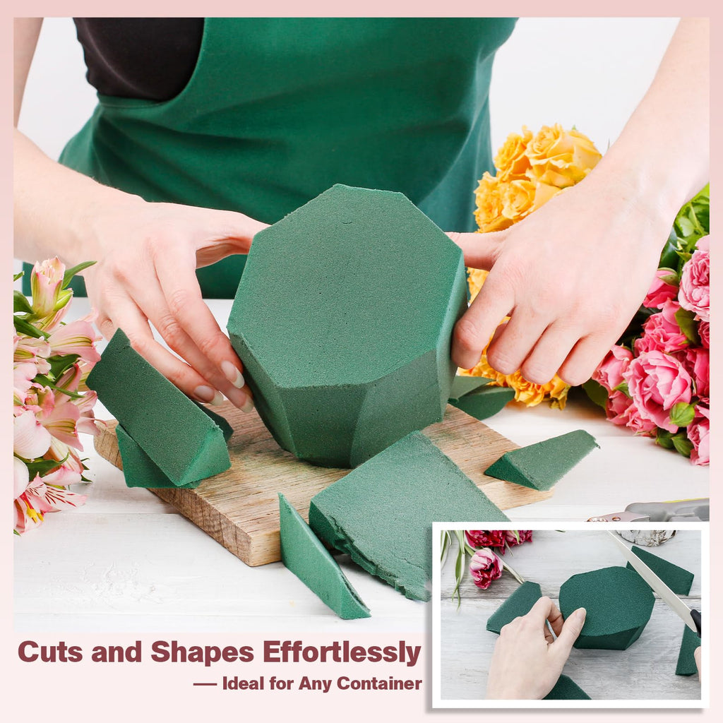 6-Pack Floral Foam Blocks, Green Planter Styrofoam for Artificial Flowers