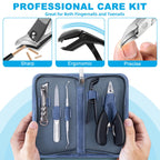 2026 Toenail Clippers for Thick Toenails for Seniors Angled Head | Large Toe Nail Clippers Set for Men, Long Handle Heavy Duty Ingrown Toenail Clippers, Ultra Sharp Slanted Finger Nails Cutter