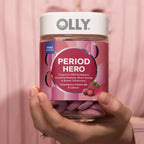 OLLY Period Hero Gummies, PMS Support Supplement,* Cran-Raspberry- 60 Count
