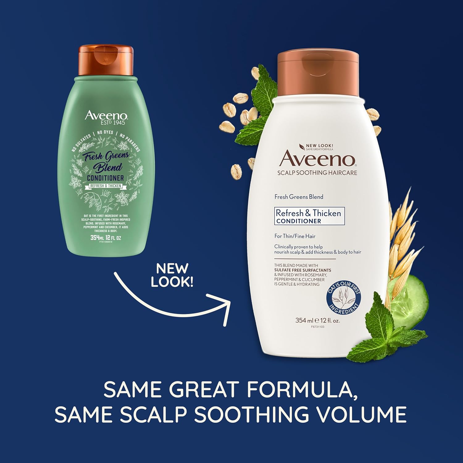 Buy now Aveeno Fresh Greens Blend Natural Volumizing Conditioner, Cucumber, Rosemary, for Fine Hair, 12 fl oz at indiglob india