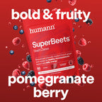 HumanN SuperBeets Heart Chews, Pomegranate Berry Flavor, 180 Ct | Blood Pressure Support, Nitric Oxide, Heart Health & Energy, Beet Root Powder & Grape Seed Extract, Once Daily, Made in USA