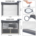 Buy now Frienda 10 Pcs Small Mesh Bags with Zipper Mini Zipper Mesh Bags Nylon Cosmetic Coin Purse Pouches Portable Reusable Storage Pouch with Keychain for Women Home Travel(3 x 4 Inch,Grey) at indiglob india