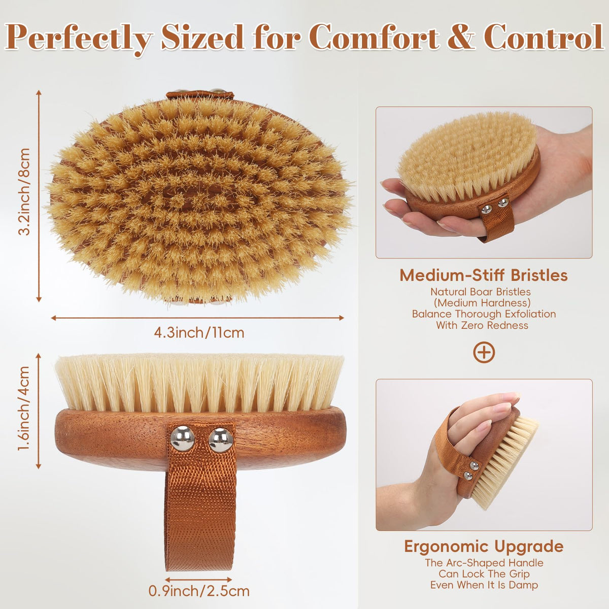 DEBETOOL Dry Brushing Body Brush for Lymphatic Drainage & Cellulite Relief