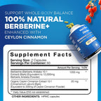 Nutrivein Berberine Supplement 1200 mg with Ceylon Cinnamon, 120 Capsules | High-absorption berberine HCl for men and women. Supports metabolism, digestion, and natural defenses. Vegan and non-GMO.