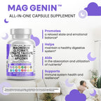 Clean Nutraceuticals Magnesium Glycinate Complex 1000mg with L-Theanine 200mg Apigenin 50mg Citrate Taurate Supplement (60 Count (Pack of 2))