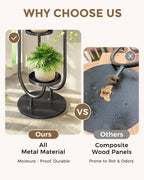 Bamworld Metal Plant Stand 4 Pots Corner Black