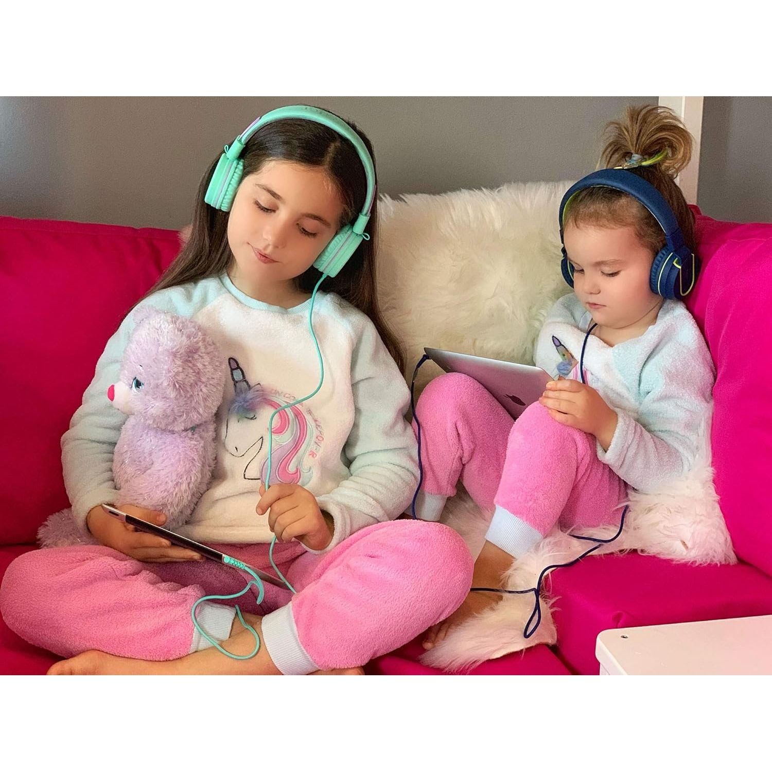 Buy now ELECDER i36 Kids Headphones Children Girls Boys Teens Foldable Adjustable On Ear Headphones 3.5mm Jack Compatible Cellphones Computer Kindle MP3/4 School Tablet Green/Purple at indiglob india