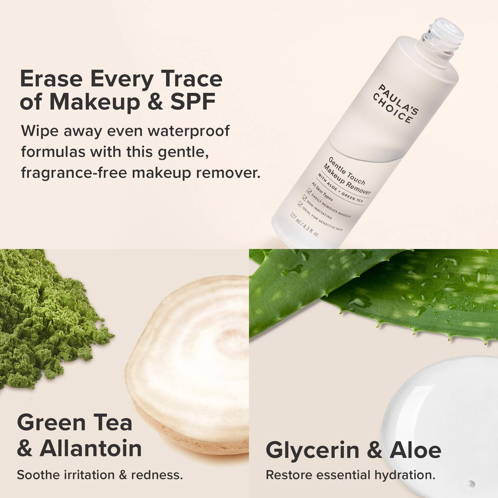 Buy now Paula's Choice Gentle Touch Oil Free Waterproof Makeup Remover, Aloe & Green Tea, Non-Irritating, 4.3 Ounce at indiglob india