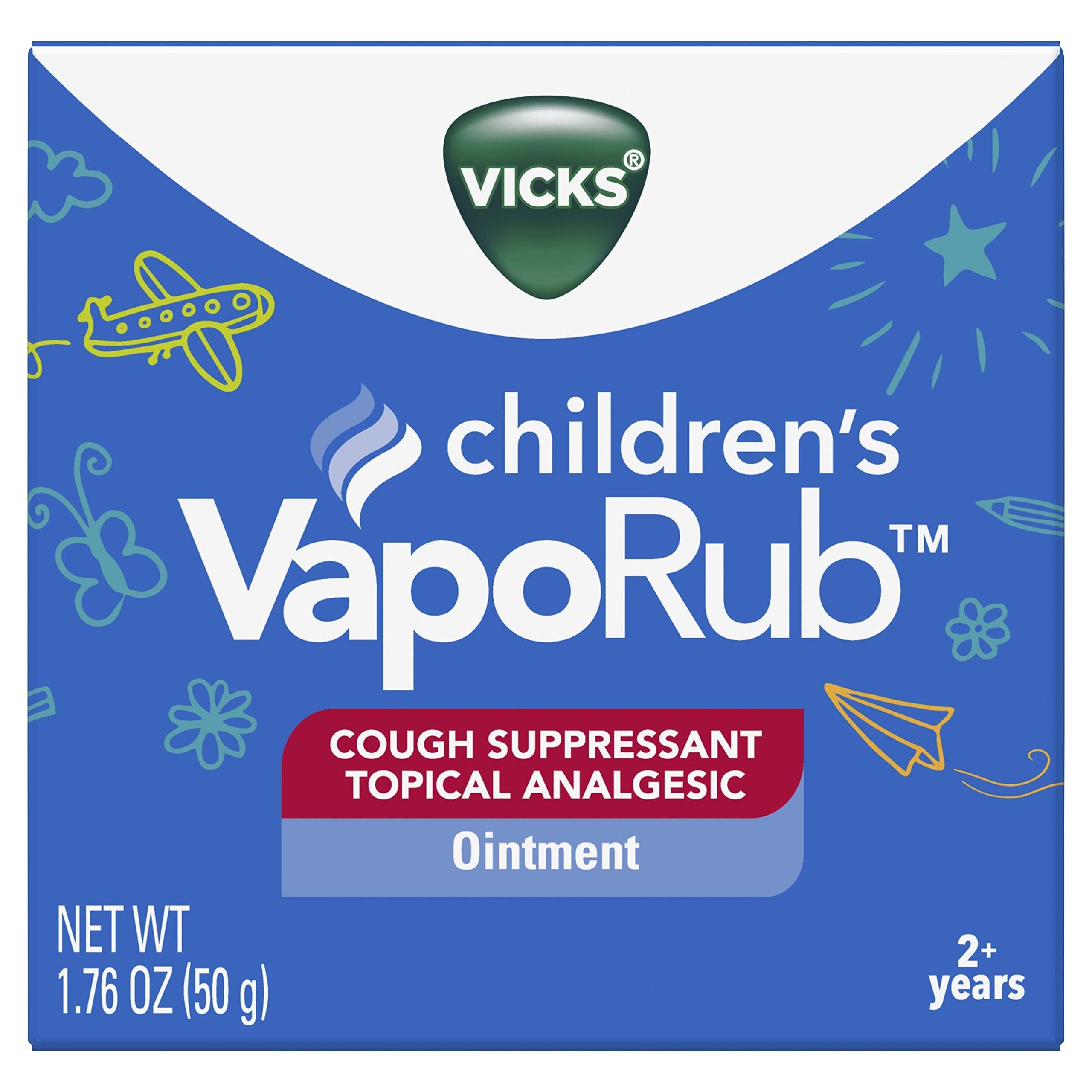Buy now Vicks Children's VapoRub, Topical Cough Suppressant and Analgesic, Relieves Coughs and Minor Aches and Pains, Clinically Proven, Starts Working in Minutes for Fast Relief, For Children Ages 2+, 1.76oz at indiglob india