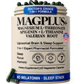 Liposomal Magnesium L-Threonate with Apigenin, 60 Caps | Melatonin-Free Restful Sleep & Calm Focus Support: 7-Ingredient Formula with L-Theanine, Valerian Root & Chamomile