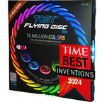 TOSY Flying Disc - 16 Million Colors RGB LEDs, Extremely Bright, Smart Modes, Camping Essentials for Teens/Kids/Adults/Men/Boys/Girls, Auto Light Up, Rechargeable, Waterproof, 175g