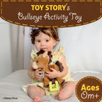Disney Toy Story Bullseye Activity Toy – Plush Baby Sensory Toy with Teethers, Rattle, Crinkle Textures and On the Go Clip for Infants and Toddlers