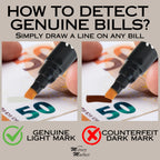Counterfeit Money Detector Pen (2 Counterfeit Pens) - Detect Fake Bills