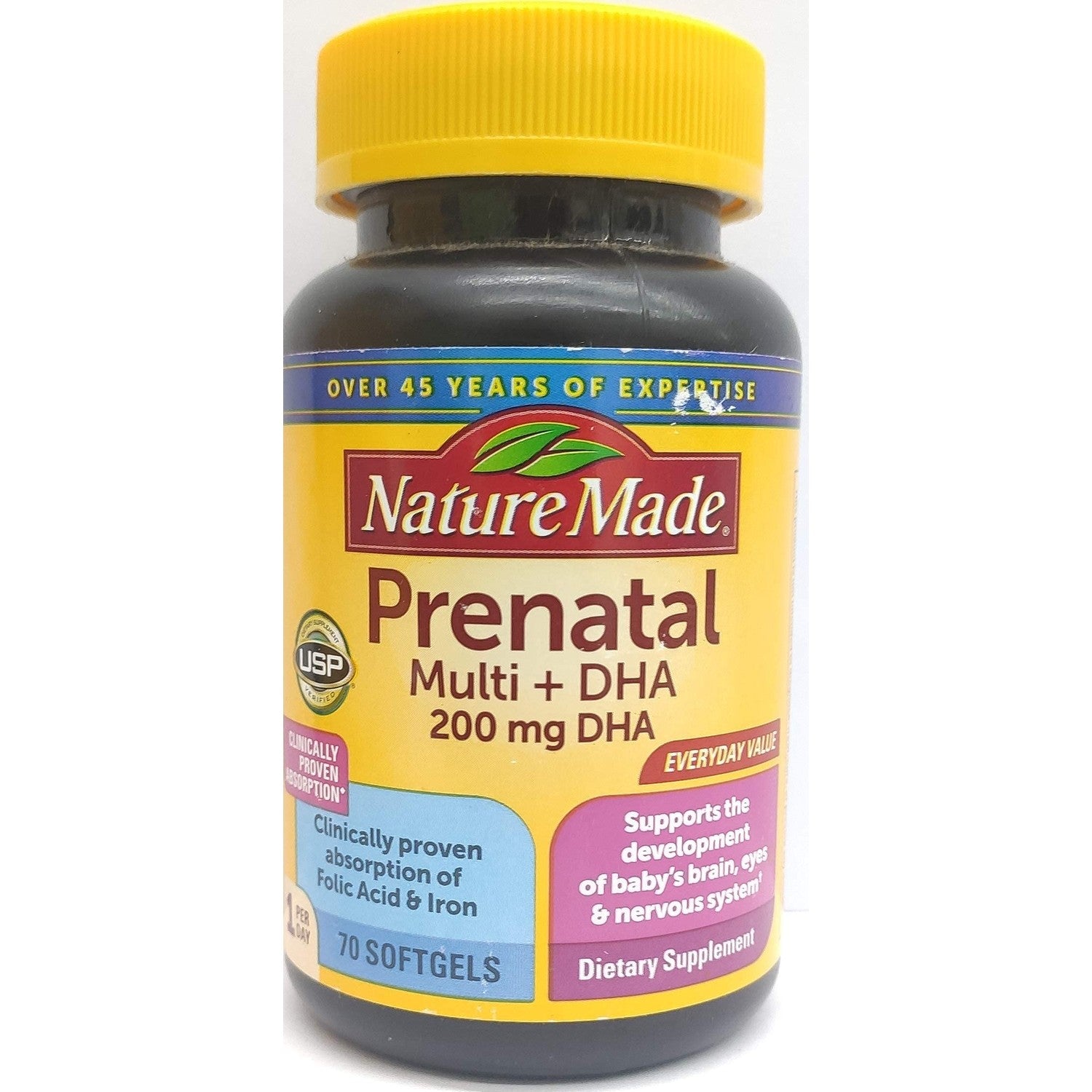 Nature Made Prenatal Vitamins for Women with Folic Acid + DHA, 110 Softgels | Prenatal Vitamin and Mineral Supplement for Daily Nutritional Support, With Folic Acid and 19 Other Nutrients, 110 Day Supply