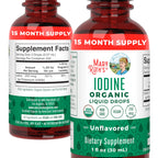 MaryRuth's Organic Iodine Liquid Drops, Potassium Iodide, 15 Month Supply | Potassium Iodide, 1 Year Supply, 450 Servings, Thyroid Health, USDA Organic