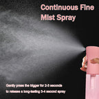 3 Pack Spray Bottles, 2-Pack Continuous Spray Bottles,Fine Water Mist Spray Bottles for Hair 6.8 OZ (200 ML) and 1oz 30ml Travel Spray Bottle Mister for Cleaning,Hairstyling,Plants,Pets Pink Black