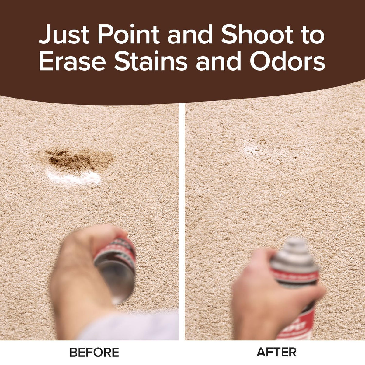 Bull Shot Carpet Spot & Stain Remover, AS SEEN ON TV, Made In USA, Just Point & Spray, Stain-Lifting Foam-Action, Pet Stains & Odors, Coffee, Soda, Wine, Stains, 2 Pack