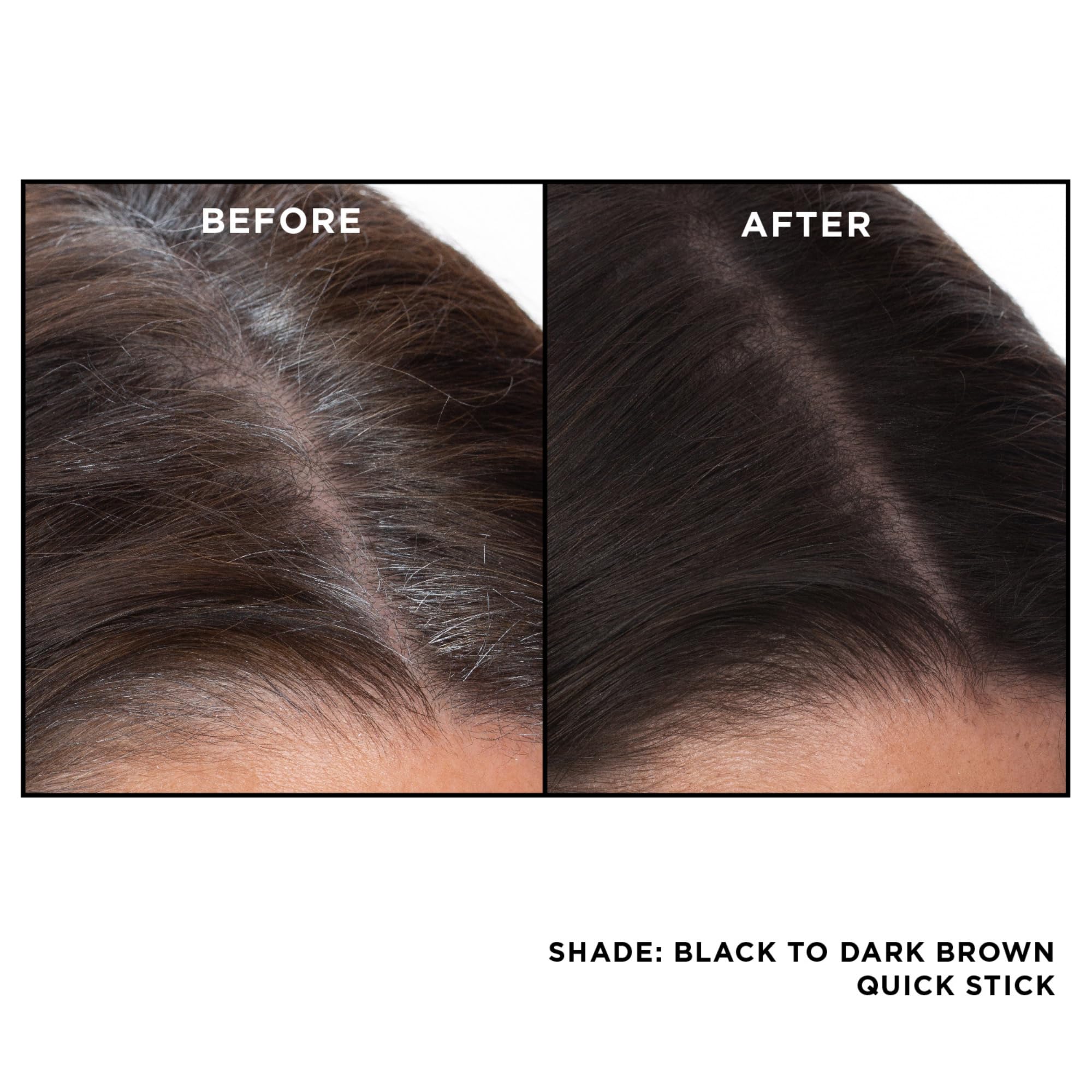 Gray Away Root Touch-Up Quick Stick, Black/Dark Brown, 0.1 oz | Root touch-up stick for gray coverage, targets roots, temples and hairline, lasts 24 hours, ammonia and peroxide-free