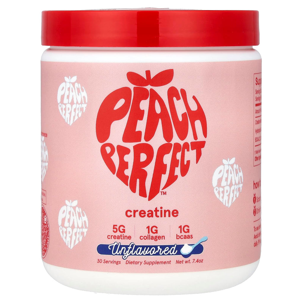 Peach Perfect Creatine for Women – Micronized Creatine Monohydrate Powder with BCAA & Collagen for Glute Strength Support, Boosts Energy, Focus, Strength, and Endurance – Pink Lemonade, 30 Servings