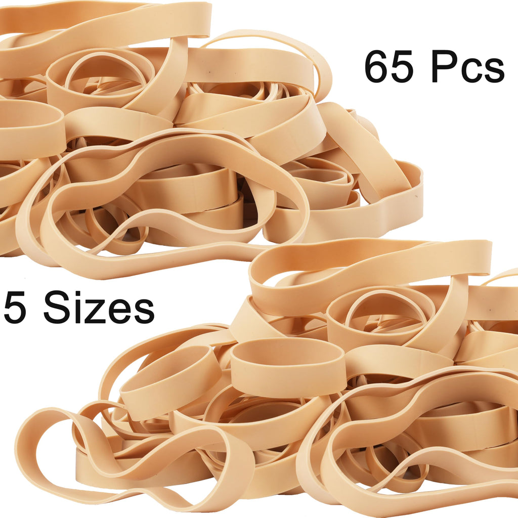 Rubber Bands Assorted Sizes 65Pcs Wide Big Thick Elastic Bands Heavy Duty