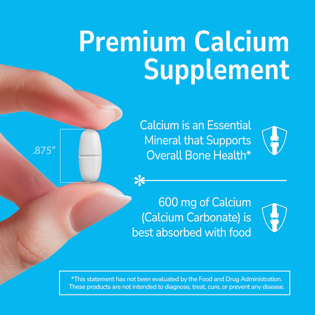21st Century Calcium 600mg Tablets, Bone Strength Support, 400 Count | Calcium Carbonate, Compare VS. Caltrate® 600, Bone Strength & Density Support, Vegan-Friendly, For Men & Women