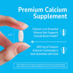 21st Century Calcium 600mg Tablets, Bone Strength Support, 400 Count | Calcium Carbonate, Compare VS. Caltrate® 600, Bone Strength & Density Support, Vegan-Friendly, For Men & Women