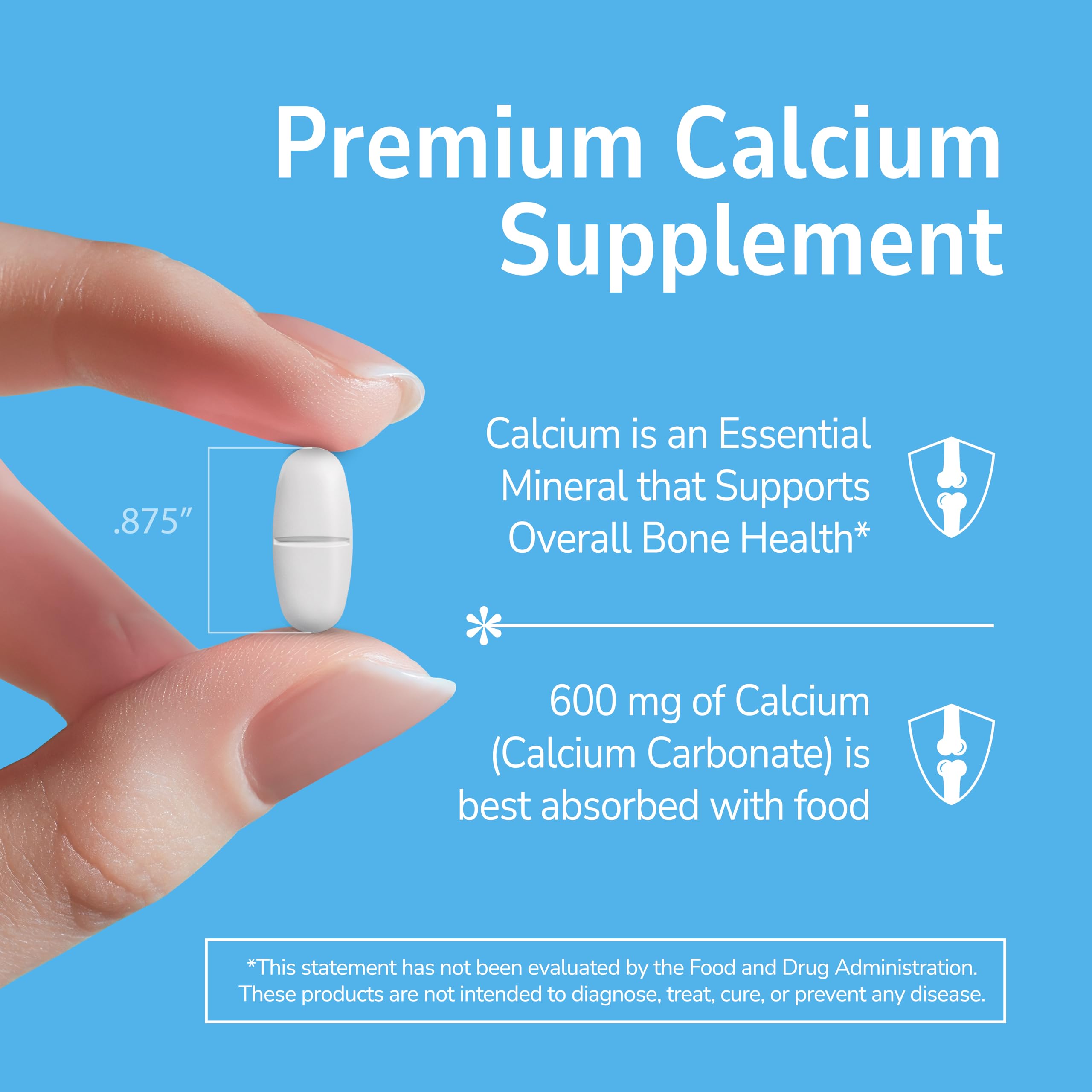 21st Century Calcium 600mg Tablets, Bone Strength Support, 400 Count | Calcium Carbonate, Compare VS. Caltrate® 600, Bone Strength & Density Support, Vegan-Friendly, For Men & Women