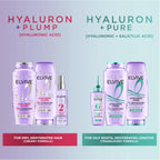 L'Oreal Paris Elvive Hyaluron + Pure Shampoo and Conditioner Set, Clarifying Shampoo and Rehydrating Conditioner with Salicylic Acid and Hyaluronic Acid, 56 Fl Oz Set